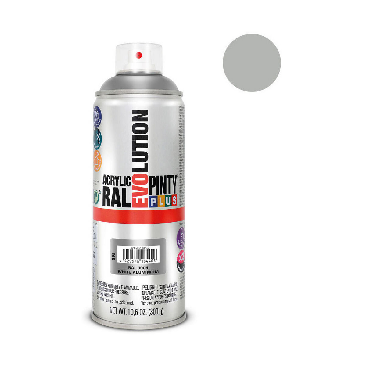 Sprejová farba Pintyplus Evolution RAL 9006 400 ml White Aluminium